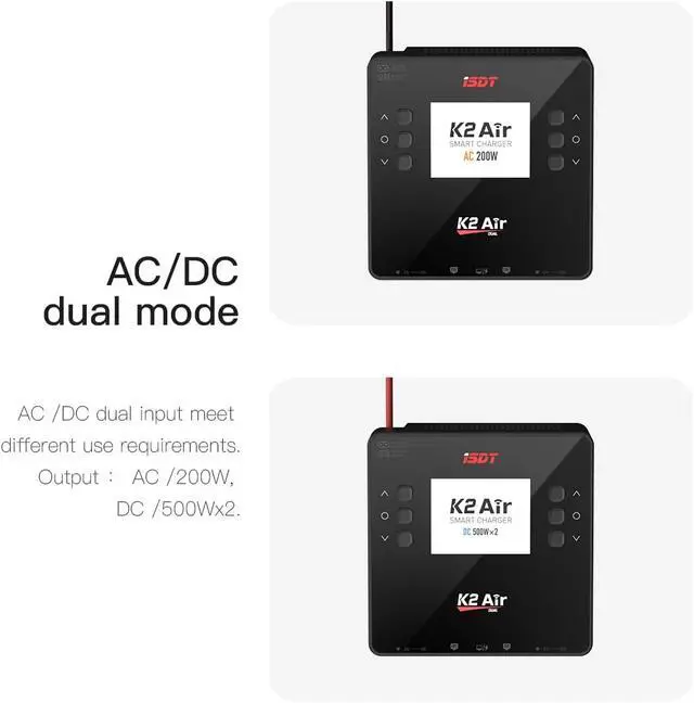 Alt view image 4 of 7 - K2 AIR Lipo Battery Balance Charger Discharger 1-6S AC 200W DC 500Wx2 20A Smart Charger for Life, Lilon, LiPo, LiHv/Pb/NiMH Battery Balance Charger