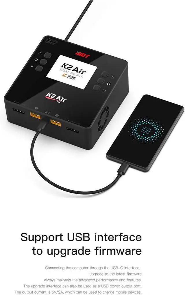 Alt view image 5 of 7 - K2 AIR Lipo Battery Balance Charger Discharger 1-6S AC 200W DC 500Wx2 20A Smart Charger for Life, Lilon, LiPo, LiHv/Pb/NiMH Battery Balance Charger