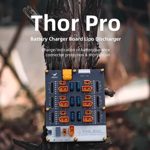 Alt view image 2 of 7 - Thor 6 Port Lipo Battery Balance Charger Board Pro 40A XT60 XT30 Plug 2-6S Integrated with Lipo Discharger for IMAX B6 ISDT Q6 Nano HOTA D6 Pro P6