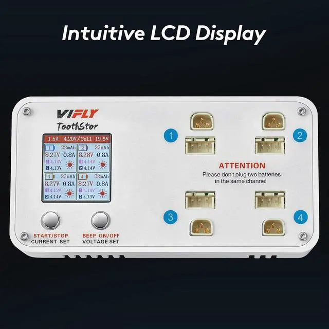 Alt view image 2 of 6 - ToothStor 4-Port 2S LiPo Balance Charger w/Storage Mode
