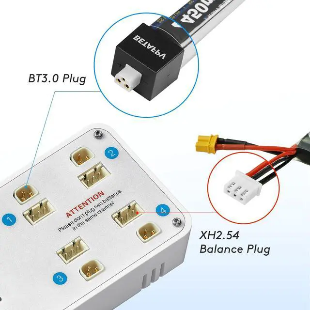 Alt view image 3 of 6 - ToothStor 4-Port 2S LiPo Balance Charger w/Storage Mode