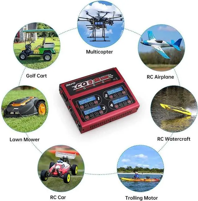 Alt view image 4 of 6 - BGUAD CQ3 10A 100W 1-6S 100Wx4/10Ax4 Balance Charger with JST_XH Adapter Board for LiPo Life NiMH NiCd Battery
