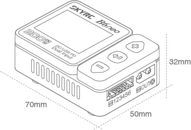 Alt view image 4 of 7 - B6Neo: Balance Lipo Battery Charger for 1S-6S Lipo/Li-Ion/LiHV, 1-15S NiMH/NiCd - DC 200W, PD 80W, Smart Battery Charger, Discharger and Storage (Blue-Red)