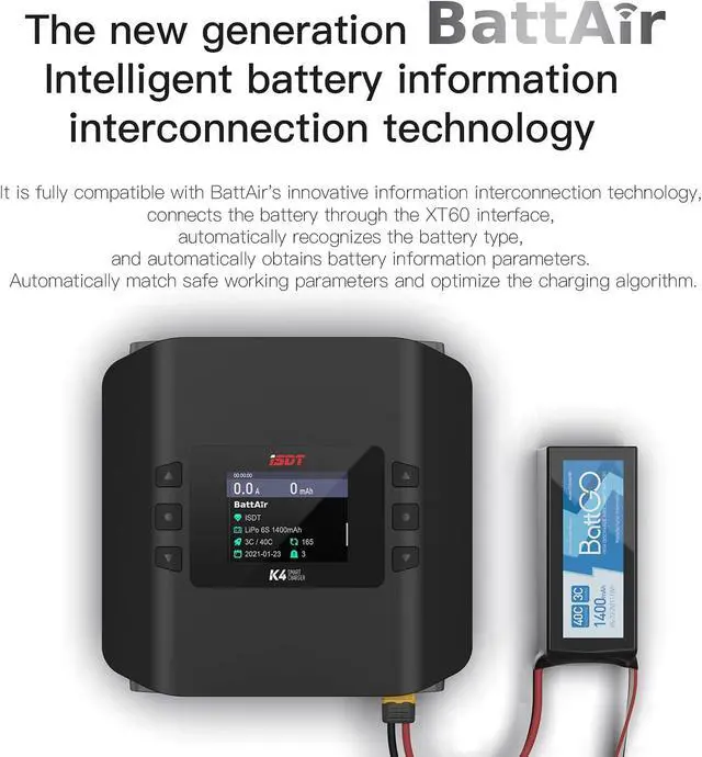 Alt view image 6 of 7 - K4 Lipo Battery Balance Charger Discharger 1-8S AC 400W DC 600Wx2 Smart Charger for Life, Lilon, LiPo, LiHv/Pb/NiMH Battery Balance Charger
