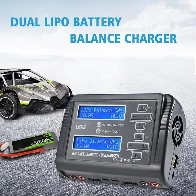 Alt view image 6 of 6 - LiPo Battery Charger Dual 10A RC Fast Balance Battery Charger Discharger