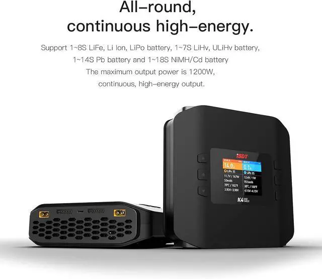 Alt view image 3 of 7 - K4 Lipo Battery Balance Charger Discharger 1-8S AC 400W DC 600Wx2 Smart Charger for Life, Lilon, LiPo, LiHv/Pb/NiMH Battery Balance Charger