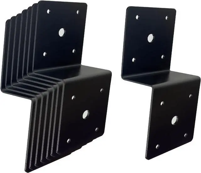 Main image of 8 Pcs Z Tie Plate Metal Bracket,Deck Joist Hanger Hurricane Ties Plate ,Post Trusses Wood Timber Connectors Table top Fasteners ,Thickness 2 mm (Z Bracket(3.3x3.3x3))