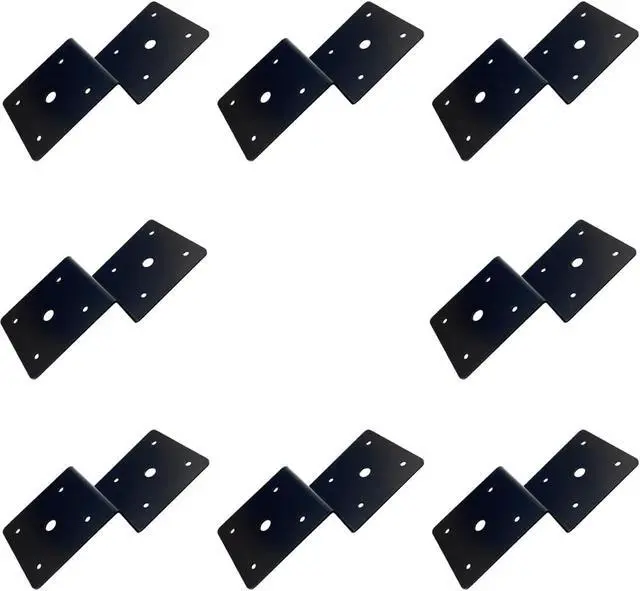 Alt view image 6 of 7 - 8 Pcs Z Tie Plate Metal Bracket,Deck Joist Hanger Hurricane Ties Plate ,Post Trusses Wood Timber Connectors Table top Fasteners ,Thickness 2 mm (Z Bracket(3.3x3.3x3))