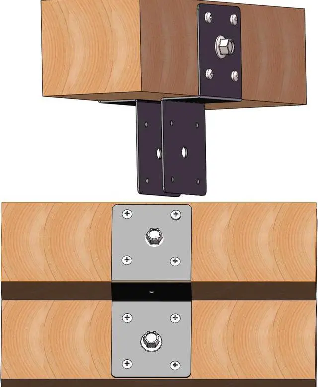 Alt view image 7 of 7 - 8 Pcs Z Tie Plate Metal Bracket,Deck Joist Hanger Hurricane Ties Plate ,Post Trusses Wood Timber Connectors Table top Fasteners ,Thickness 2 mm (Z Bracket(3.3x3.3x3))