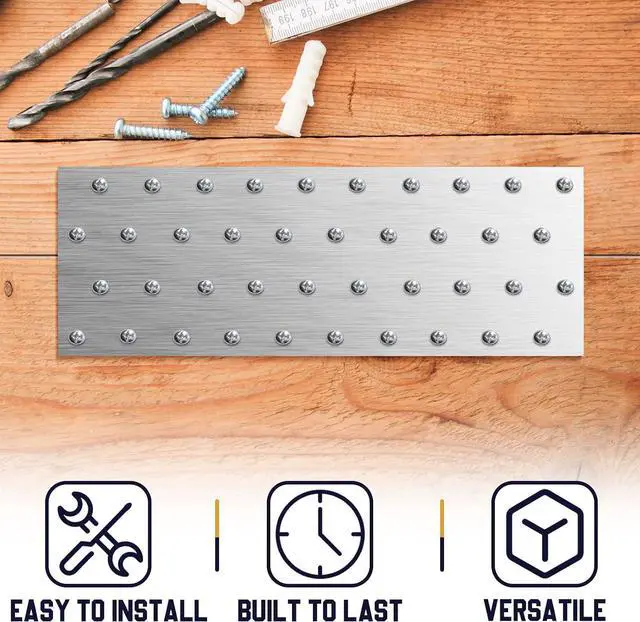 Alt view image 6 of 7 - 10 Pcs Tie Plate Bracket Repair Mending Plate Bracket Metal Brackets for Wood Nail Plates for Studs for Trusses Wood Timber 8-1/8 Inches x 3 Inches, 2 mm Thickness, Hot Dipped Galvanized Steel