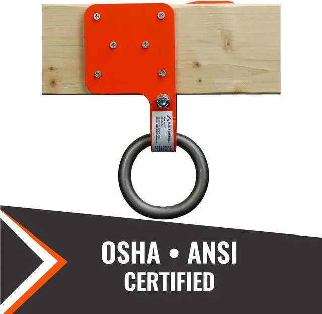 Alt view image 4 of 5 - Malta Dynamics Made in US Truss Anchor for 2" x 4" Wooden Truss with Included Fastener Screws and Rotating Alloy Steel Attachment Point