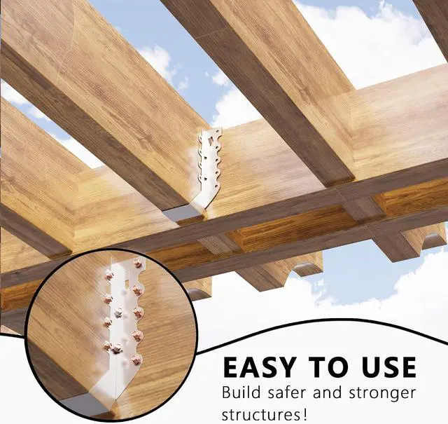 Alt view image 4 of 7 - 25 pcs 2x8 Joist Hangers with Screws, Galvanized Face Mount Hurricane Tie