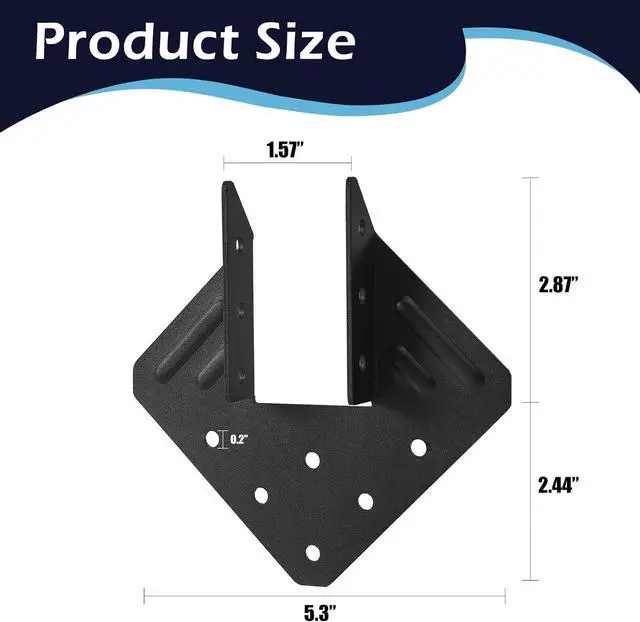Alt view image 3 of 7 - 16Pcs Hurricane Tie for Rafter,Heavy Duty 2mm Thick Hurricane Strap