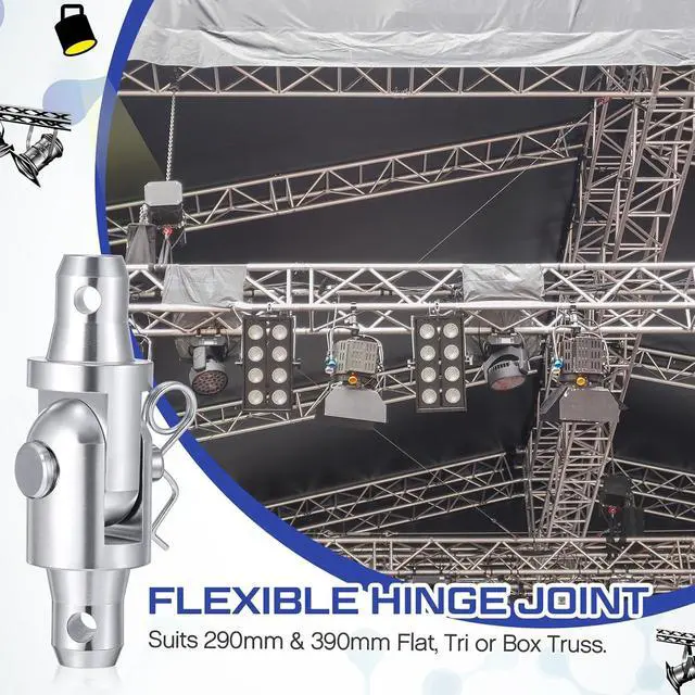 Alt view image 5 of 6 - Yaocom 2 Pack Aluminum Flexible Hinge Joint Suit Flat with Clips Pin Tri Box Truss 290mm Trussing Lighting Dj Stage Lighting Accessories