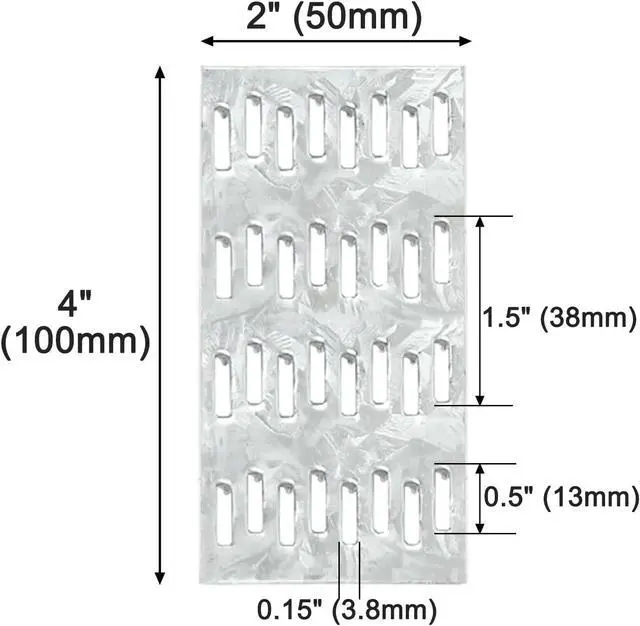 Alt view image 2 of 7 - Truss Plates 2x4, 60 Pcs Pronged Mending Plate with Staggered Nail Teeth, Roof to Truss Wood Connectors, 20 Ga Thickness