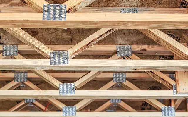Alt view image 6 of 7 - Truss Plates 2x4, 60 Pcs Pronged Mending Plate with Staggered Nail Teeth, Roof to Truss Wood Connectors, 20 Ga Thickness
