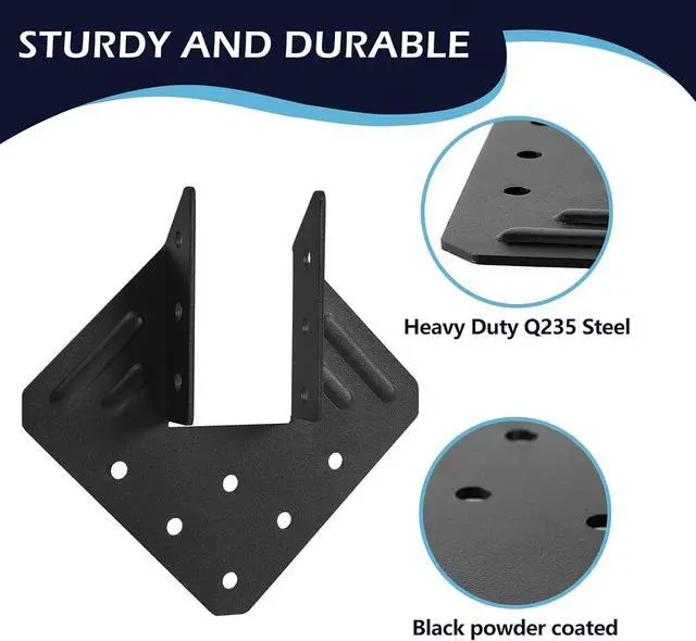 Alt view image 4 of 7 - 16Pcs Hurricane Tie for Rafter,Heavy Duty 2mm Thick Hurricane Strap