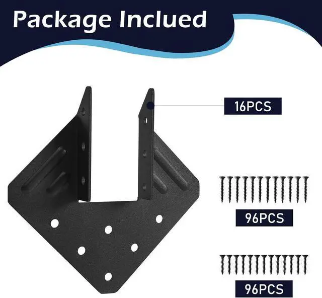 Alt view image 5 of 7 - 16Pcs Hurricane Tie for Rafter,Heavy Duty 2mm Thick Hurricane Strap
