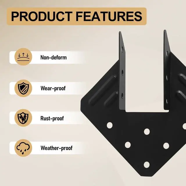Alt view image 5 of 7 - 32 Pack Hurricane Ties for 2x4 2x6 2x8 Wood Joist Rafter Truss Connector