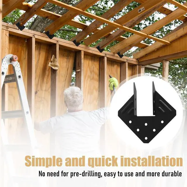 Alt view image 6 of 7 - 32 Pack Hurricane Ties for 2x4 2x6 2x8 Wood Joist Rafter Truss Connector