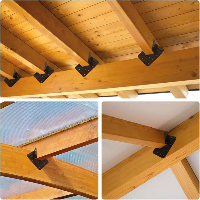 Alt view image 7 of 7 - 32 Pack Hurricane Ties for 2x4 2x6 2x8 Wood Joist Rafter Truss Connector