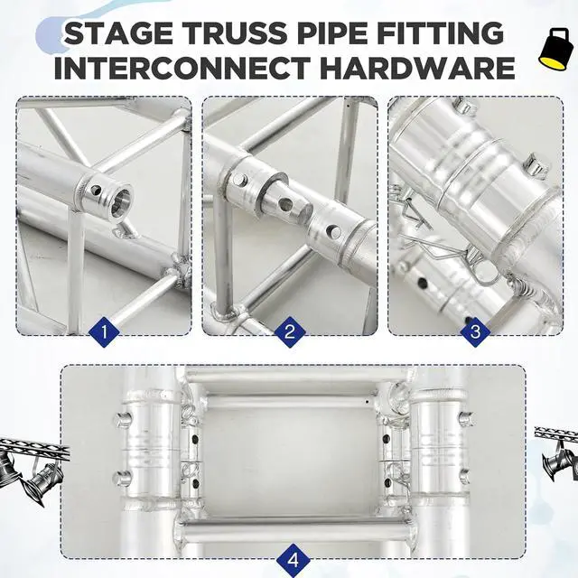 Alt view image 3 of 6 - 16 Pack Double Ended Conical Coupler with Clips Pin Fit F34 F33 Pipe