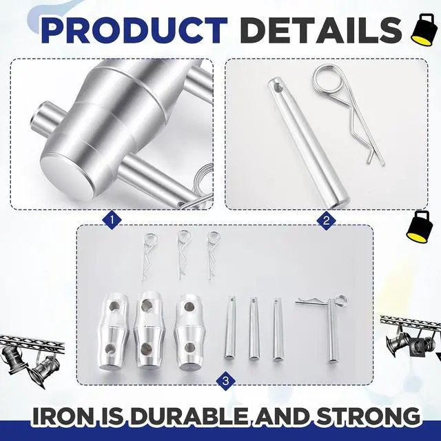 Alt view image 6 of 6 - 16 Pack Double Ended Conical Coupler with Clips Pin Fit F34 F33 Pipe