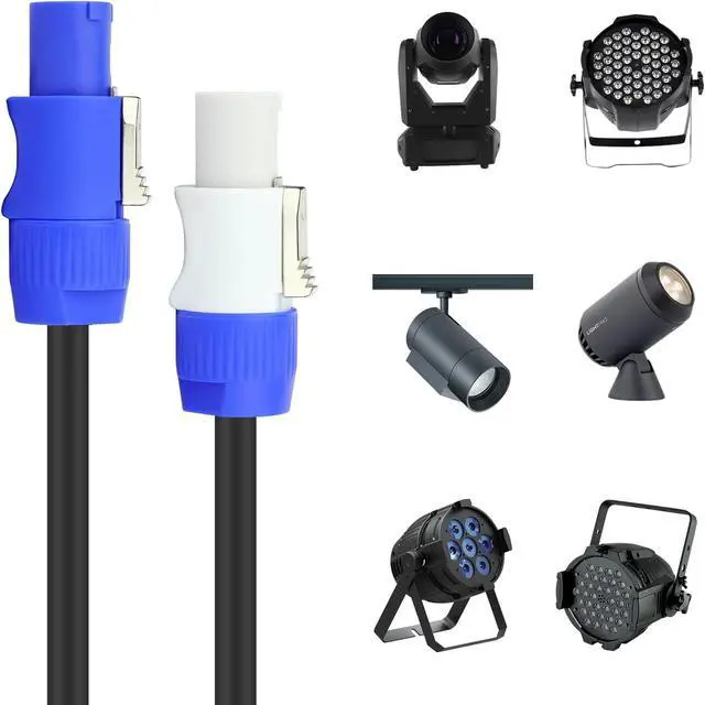 Alt view image 4 of 5 - 5 Pack Stage Light PowerCON Cable, 3 Pin 16AWG AC PowerCon Connector Cord Input to Output, 20A Power Extension Cord for Outdoor Stage Lighting Series - 1M / 3FT (5PC)