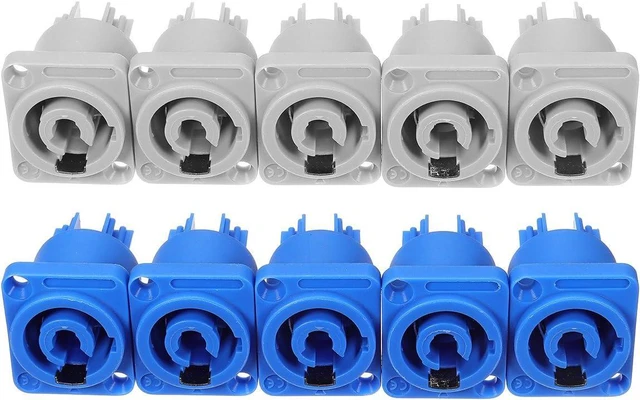 Alt view image 3 of 7 - 10 Set Neutrik PowerCON Type A NAC3FCA+NAC3MPA-1 Chassis Plug Panel Adapter