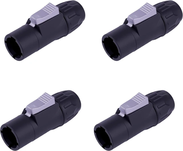 Main image of IP65 PowerCon True Outdoor Waterproof Power Connector 20A 250V Black Heavy Duty Reliable Electrical Connection for DJ Equipment Stage Lighting Sound Systems (SAC3MX_4PCS_Black)