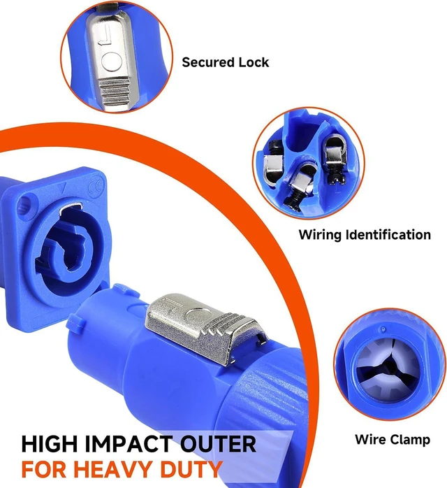 Alt view image 5 of 7 - PowerCON Connector 10-Set Adapter for Lighting (NAC3FCA + NAC3FCB)