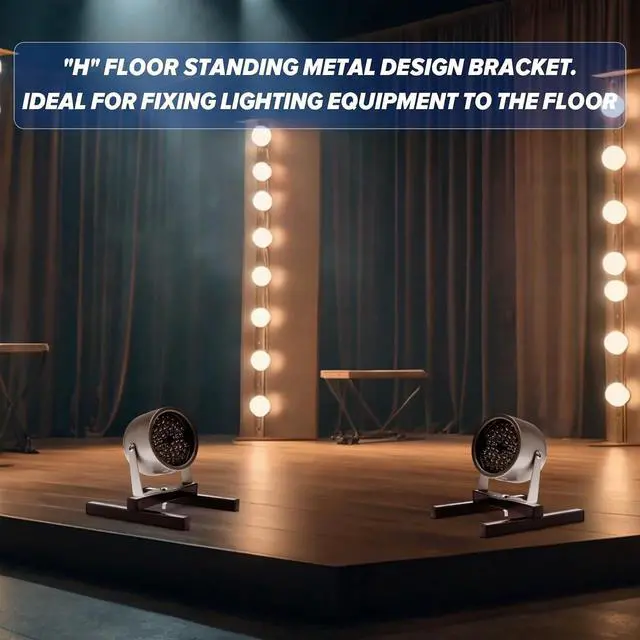 Alt view image 2 of 6 - 2 Pcs LED Par Can Floor Stand Pro DJ Lighting H Frame Par Light Mount Bracket Mount Holder