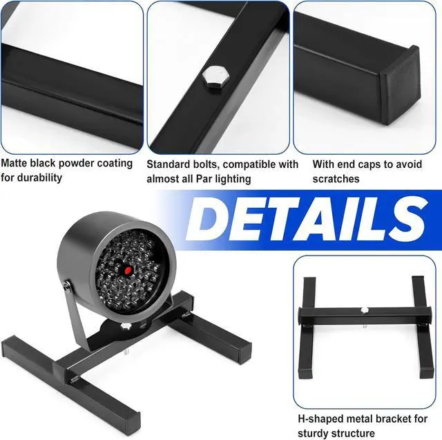 Alt view image 5 of 6 - 2 Pcs LED Par Can Floor Stand Pro DJ Lighting H Frame Par Light Mount Bracket Mount Holder