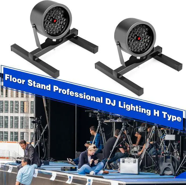 Alt view image 4 of 6 - 2 Pcs LED Par Can Floor Stand Pro DJ Lighting H Frame Par Light Mount Bracket Mount Holder