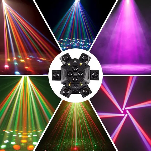 Alt view image 2 of 7 - 2Pack Moving Head DJ Lights 150W RGBW, 6-Arm Party Stage Light with Remote