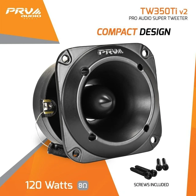 Alt view image 2 of 5 - Car Audio Tweeters TW350Ti v2 240 Watts Titanium Bullet Tweeters Pair 3 Inch PRO Audio Compact Design, 8 Ohm, High Output Easy to Mount High Frequency Speakers