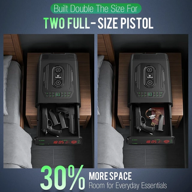 Alt view image 5 of 7 - Biometric Smart Gun Safe with Built-In Speaker & 2X Wireless Charging