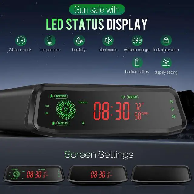 Alt view image 6 of 7 - Biometric Smart Gun Safe with Built-In Speaker & 2X Wireless Charging
