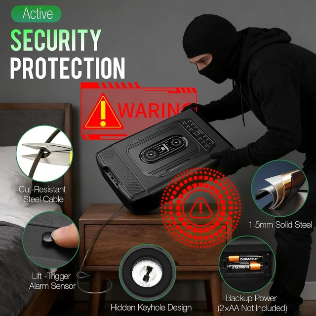 Alt view image 7 of 7 - Biometric Smart Gun Safe with Built-In Speaker & 2X Wireless Charging