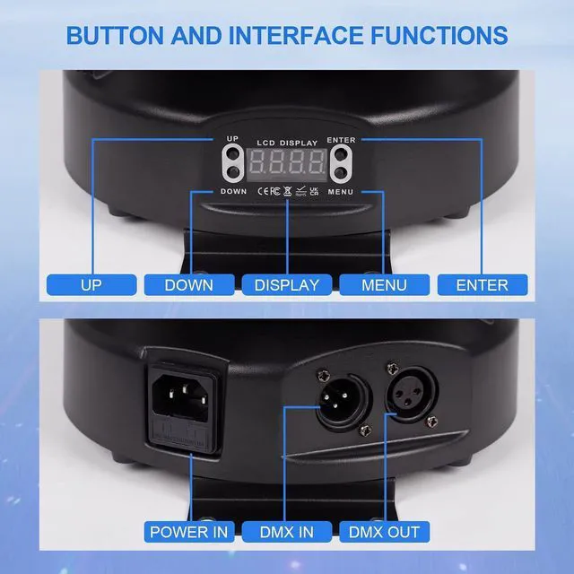 Alt view image 5 of 7 - 2Pack Moving Head DJ Lights 150W RGBW, 6-Arm Party Stage Light with Remote