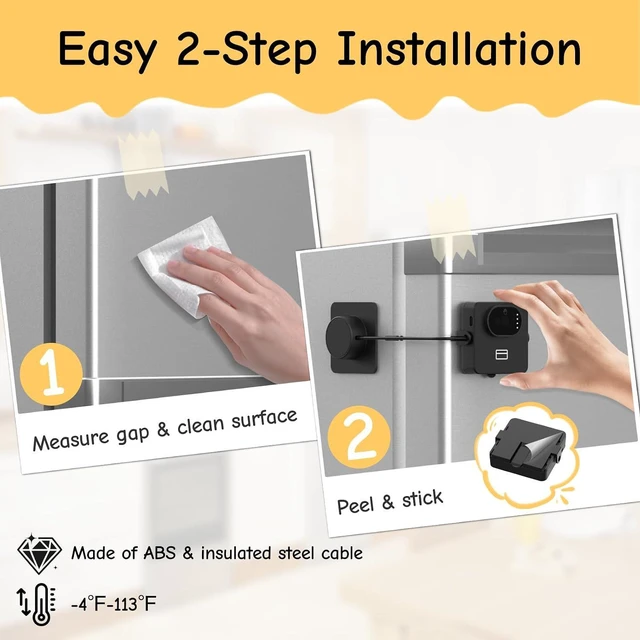 Alt view image 4 of 7 - Palm Vein Fridge Lock for Child Safety - Smart Biometric Refrigerator Lock