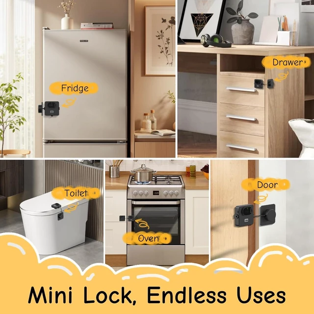 Alt view image 5 of 7 - Palm Vein Fridge Lock for Child Safety - Smart Biometric Refrigerator Lock