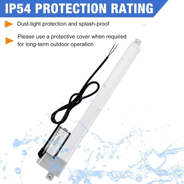 Alt view image 6 of 7 - 12V High Speed Linear Actuator 66 lbs - 4 Inch Stroke IP54 Waterproof