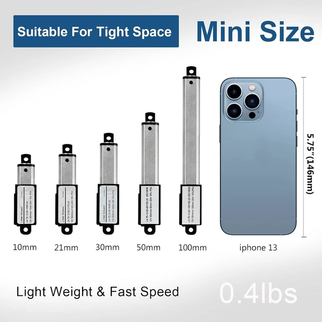 Alt view image 2 of 7 - Mini Electric Linear Actuator Stroke 2"Force 4.5 lbs12V