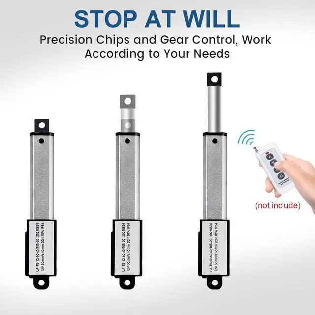 Alt view image 4 of 7 - Mini Electric Linear Actuator Stroke 2"Force 4.5 lbs12V