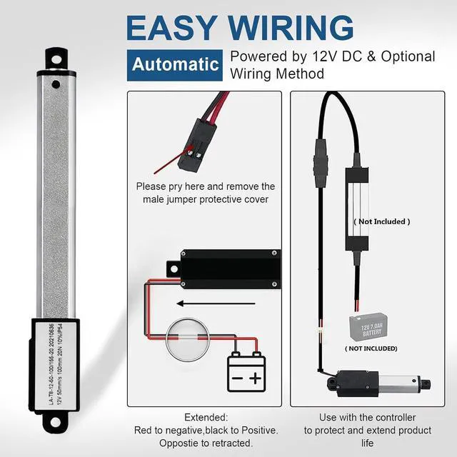 Alt view image 5 of 7 - Mini Electric Linear Actuator Stroke 2"Force 4.5 lbs12V