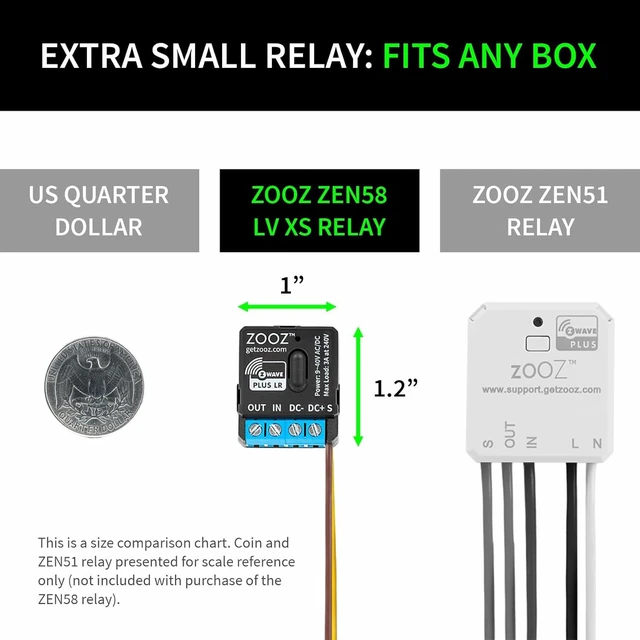 Alt view image 2 of 4 - Z-Wave Long Range Low Voltage XS Relay ZEN58 800LR