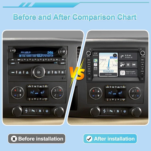 Alt view image 3 of 7 - Car Radio for Chevrolet GMC Silverado Tahoe Yukon, CarPlay & Android Auto