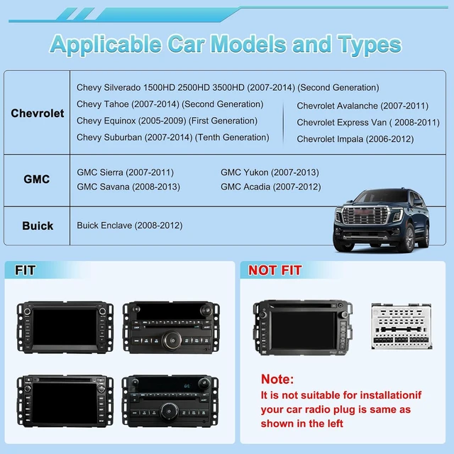 Alt view image 6 of 7 - Car Radio for Chevrolet GMC Silverado Tahoe Yukon, CarPlay & Android Auto