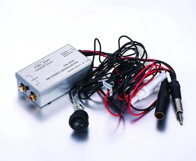 Main image of Factory Audio Stereo Aux RCA Audio Input Adapter Wired FM Modulator Free RCA Cable